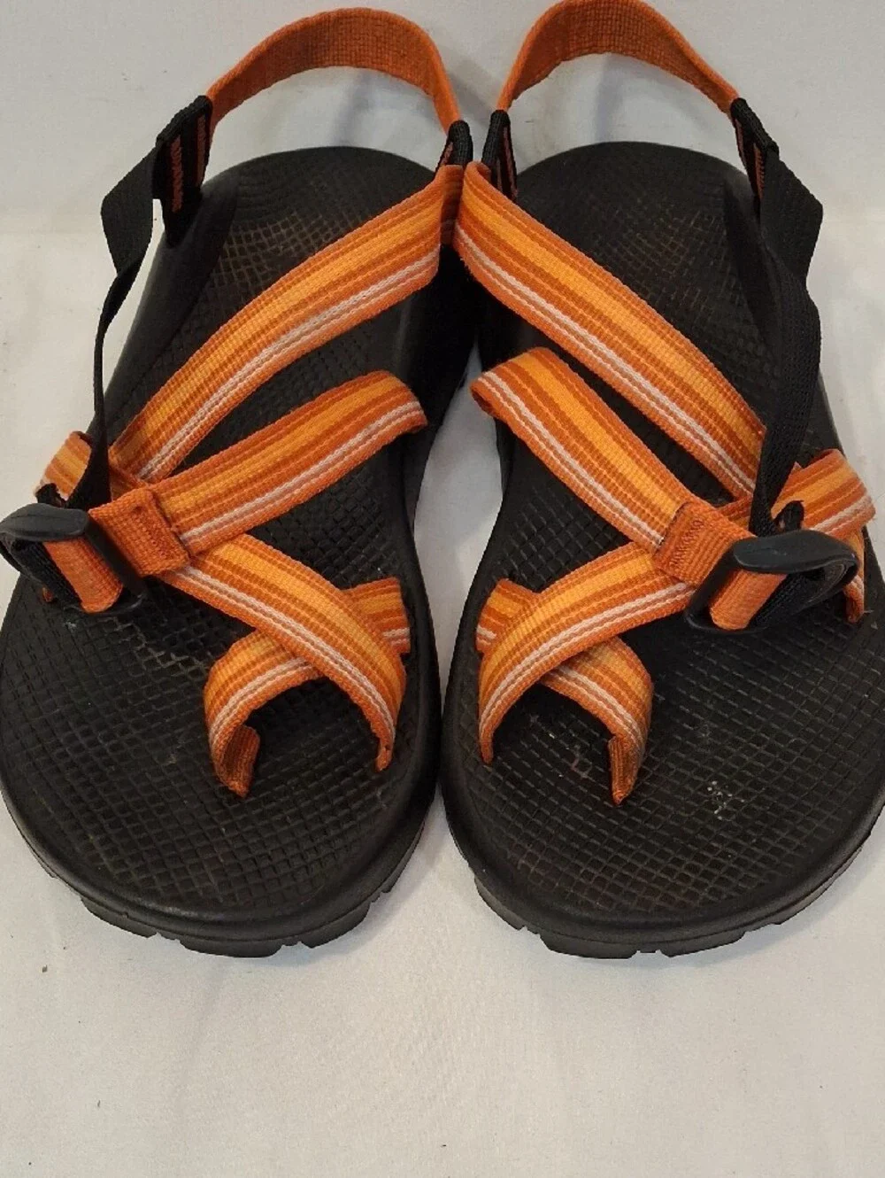 Chaco Men's Black w/ Orange Striped Adjustable Straps Z/Cloud Sandals
